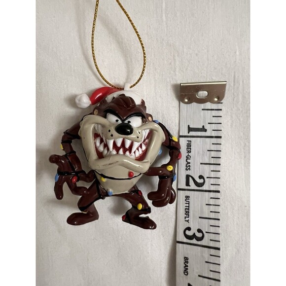 Looney Tunes Taz Devil Christmas Ornament 2000 Santa Hat Lights WB Holiday Decor - Picture 7 of 7